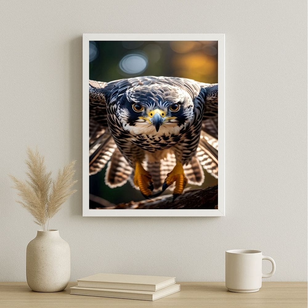 Quadro Decorativo Arquétipo Falcão Peregrino 45x34cm