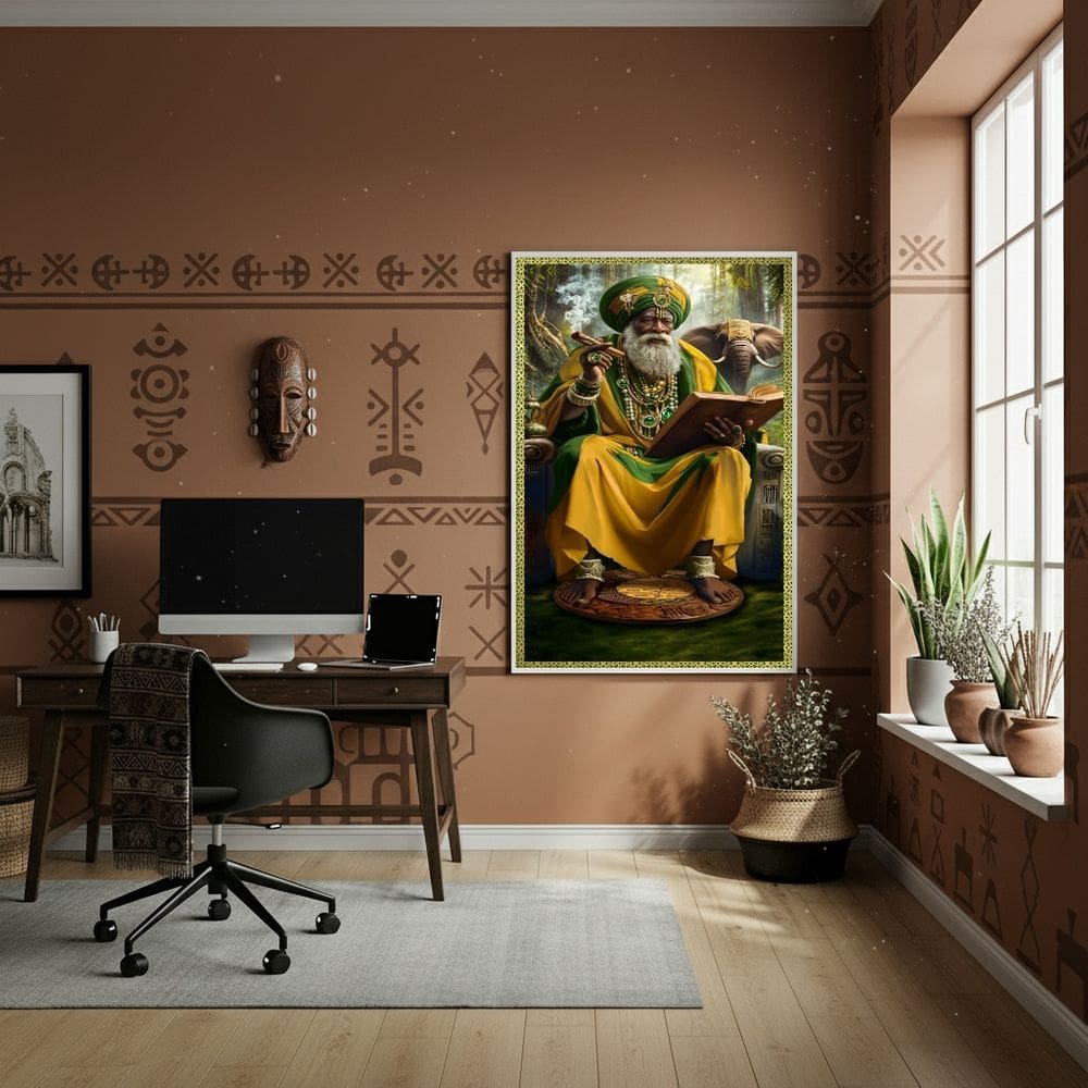 Quadro Decorativo Orixá Orunmila Orula Orunla-Ifá - 70x50cm