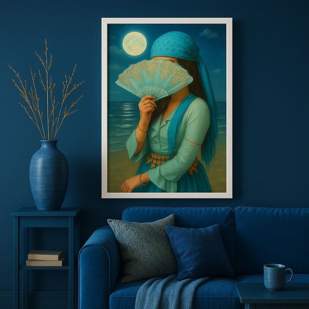 Quadro Cigana Da Praia - Azul 45x34cm