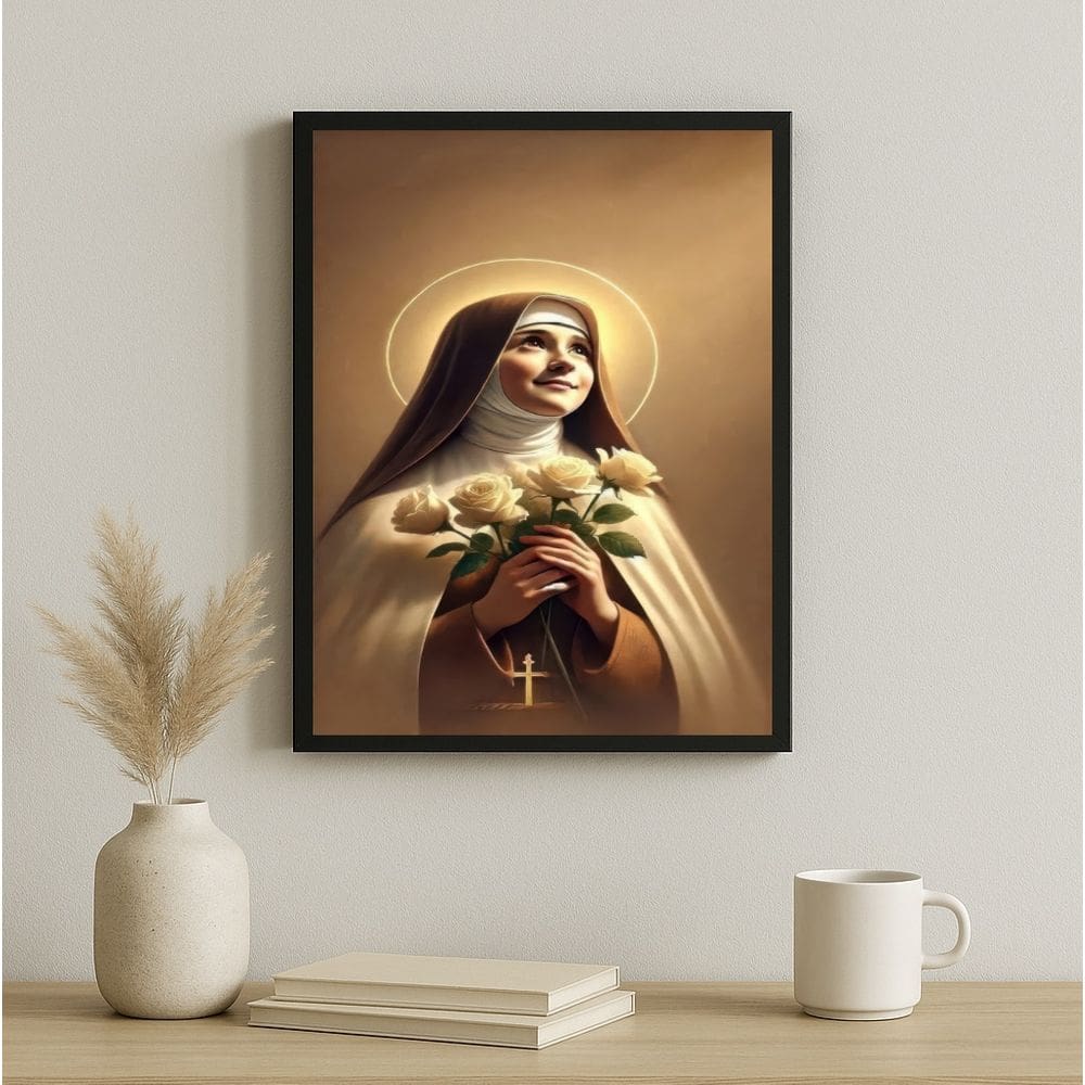 Quadro Santa Teresinha Das Rosas 24x18cm