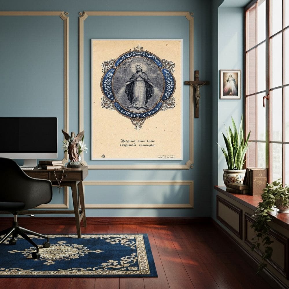 Quadro Nossa Senhora da Imaculada Conceição Vintage -70x50cm