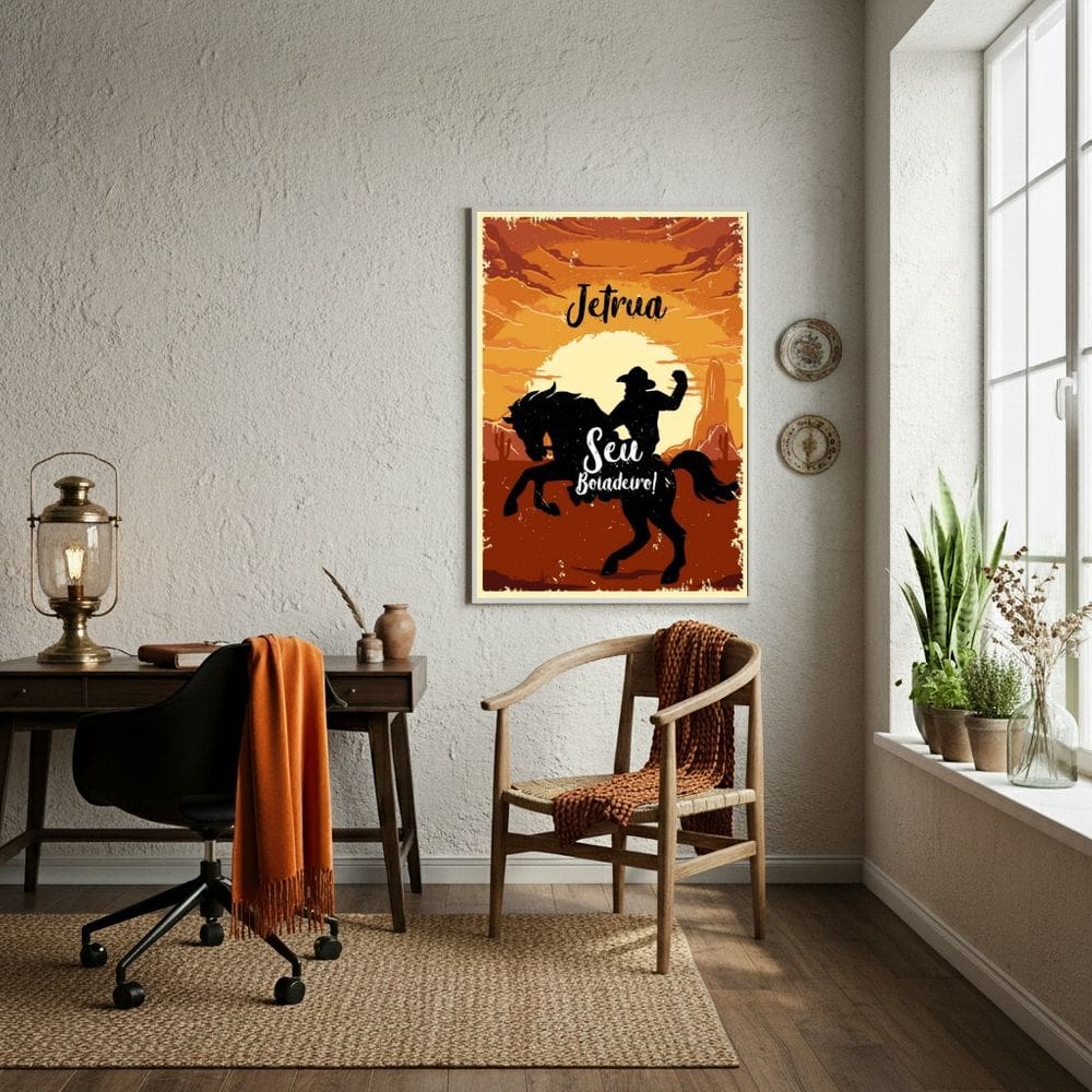 Quadro Decorativo Jetrua - Seu Boiadeiro! - 70x50cm
