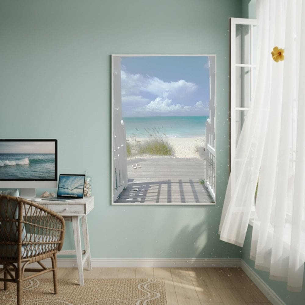 Quadro Decorativo Caminho Até A Praia-70x50cm