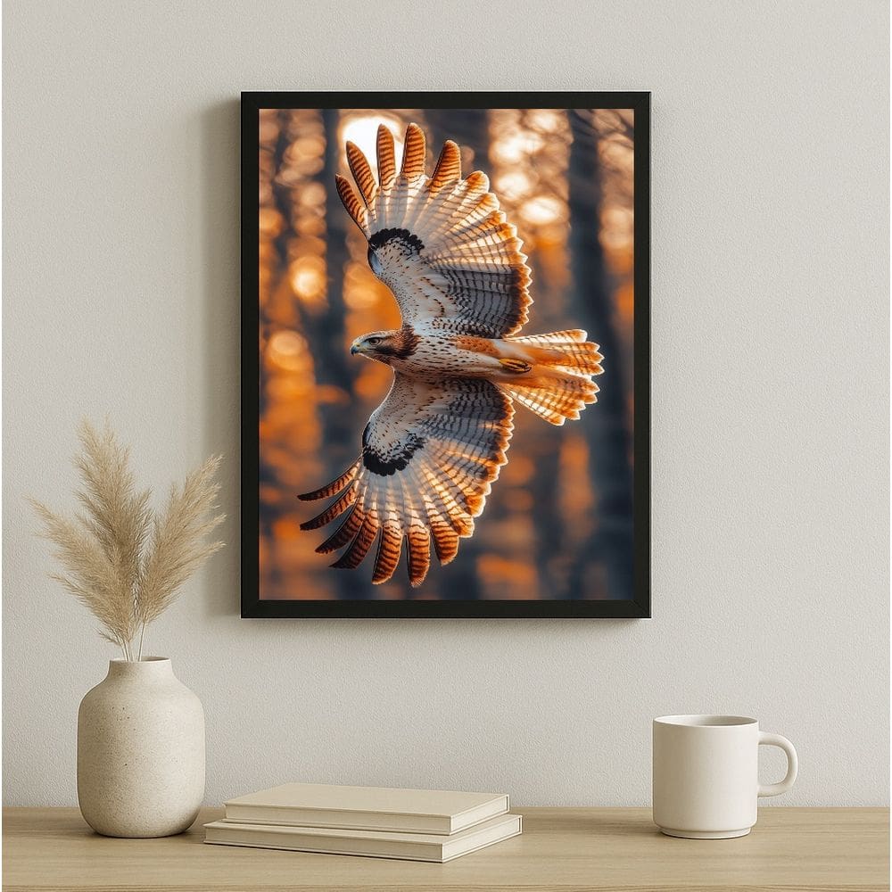 Quadro Decorativo Falcão Peregrino 24x18cm