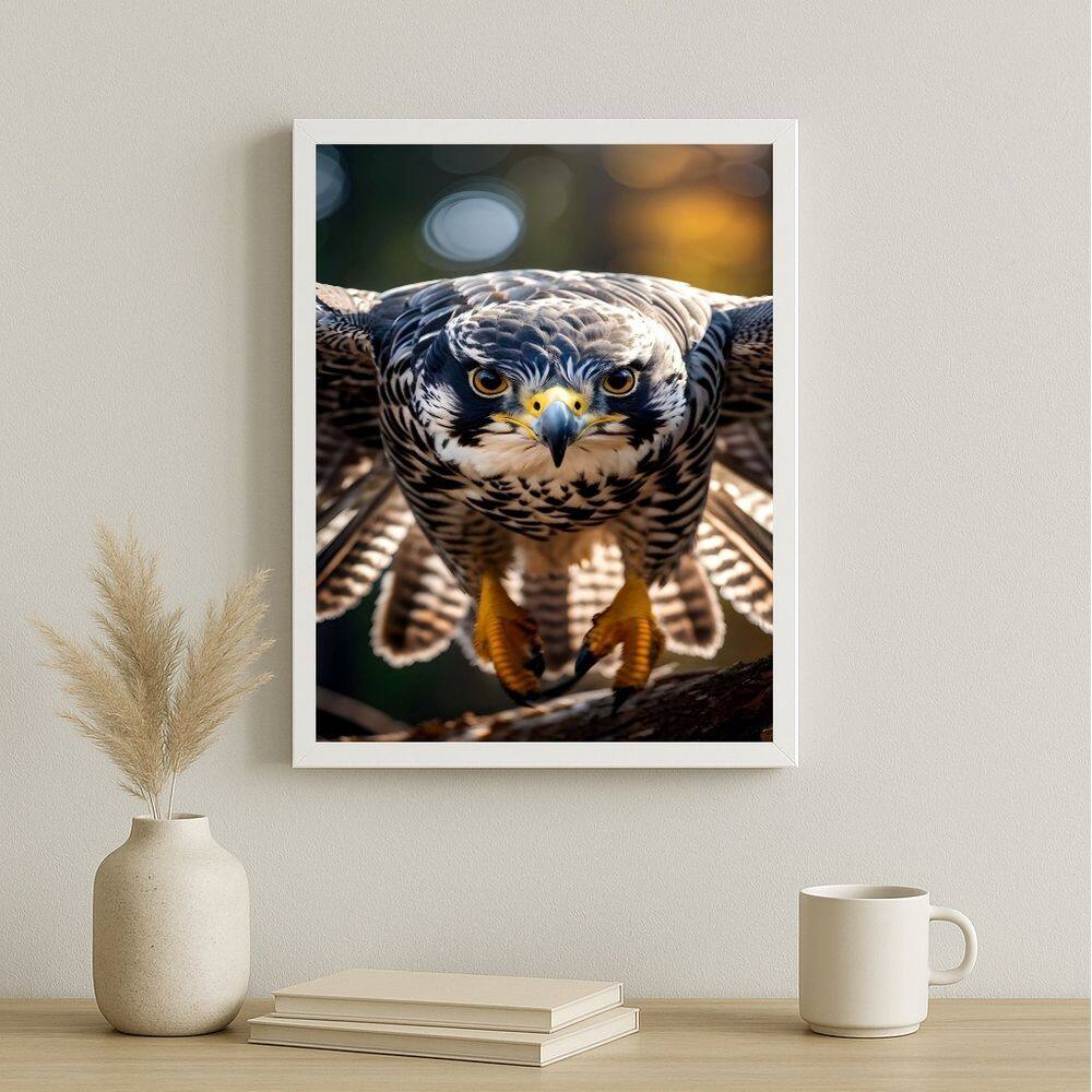 Quadro Decorativo Arquétipo Falcão Peregrino 24x18cm