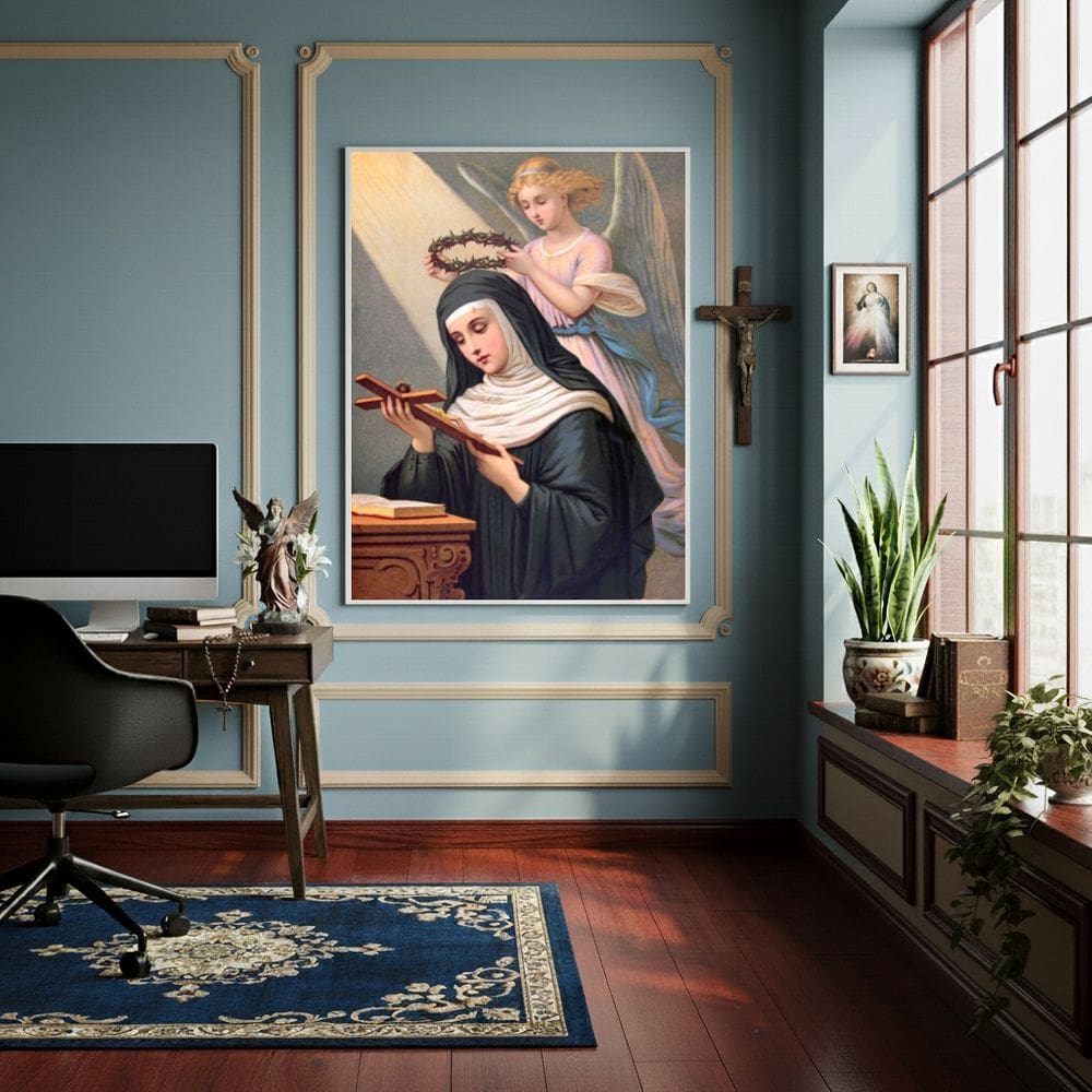 Quadro Santa Rita de Cássia das Causas Impossíveis - 70x50cm