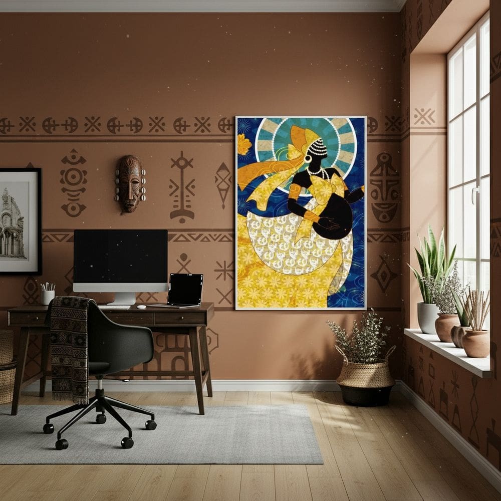 Quadro Decorativo Oxum Divindade da Prosperidade - 70x50cm