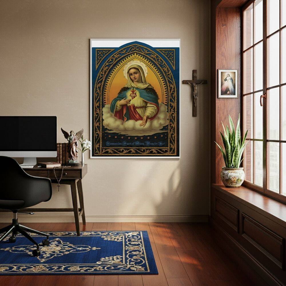 Quadro Sacro Coração De Maria  - 70x50cm