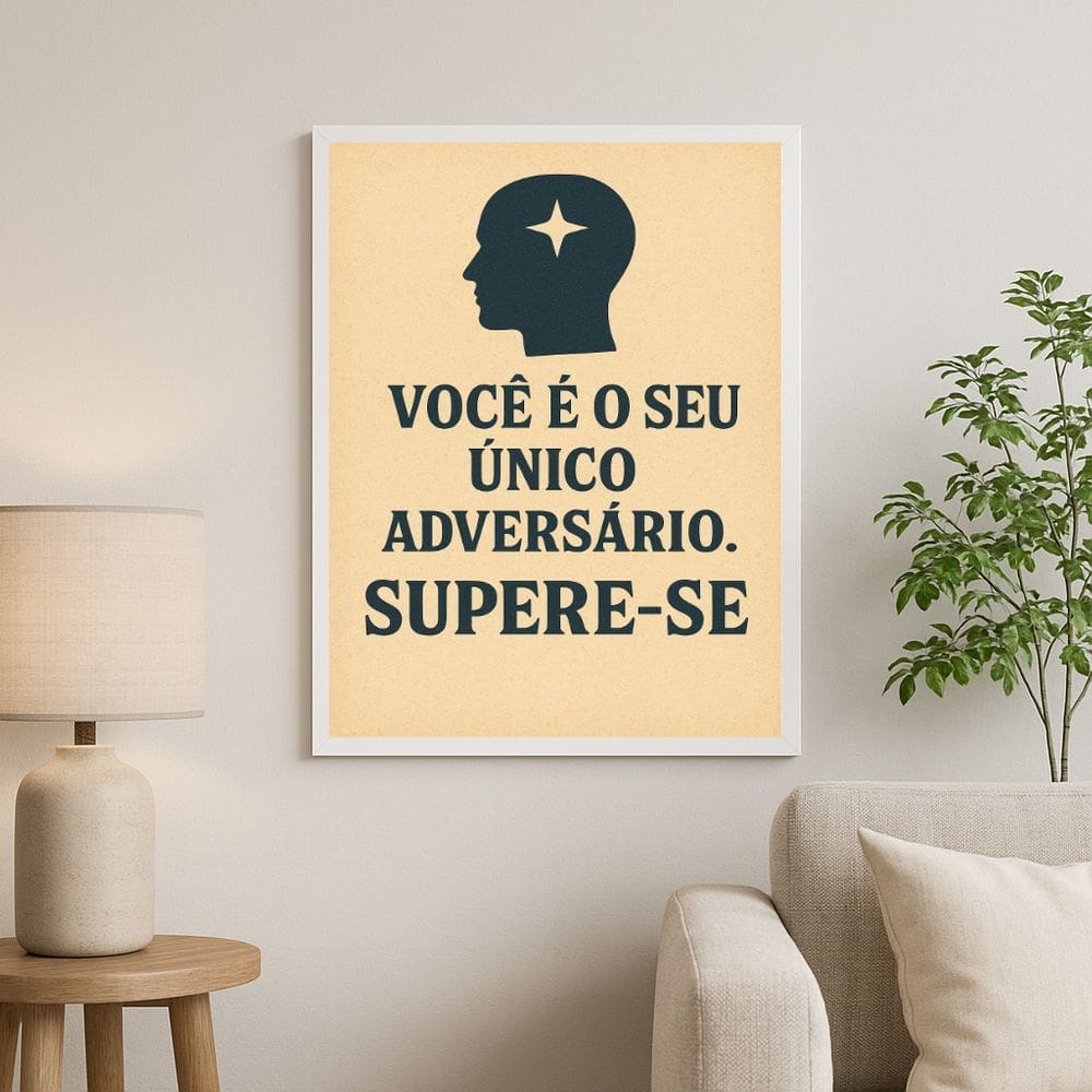 Quadro Motivacional Você é o Seu Único Adversário 33x24cm