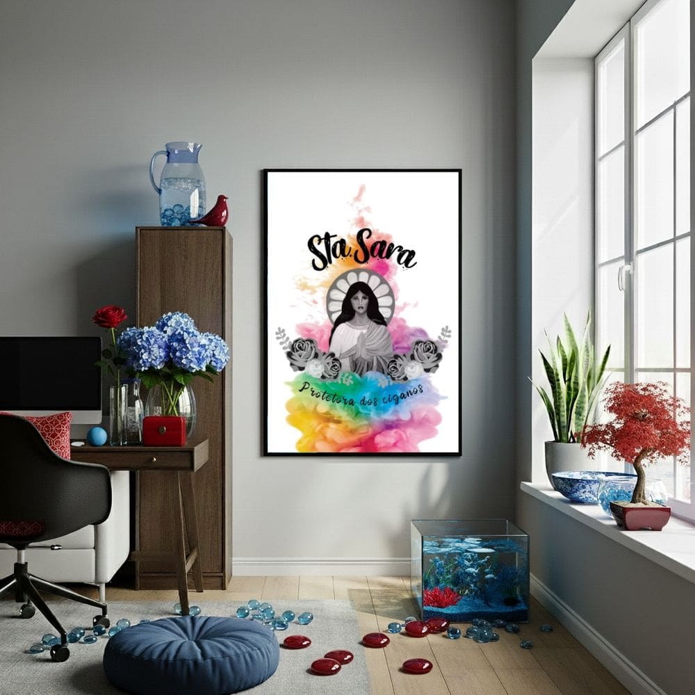 Quadro Santa Sara Protetora Ciganos - 70x50cm