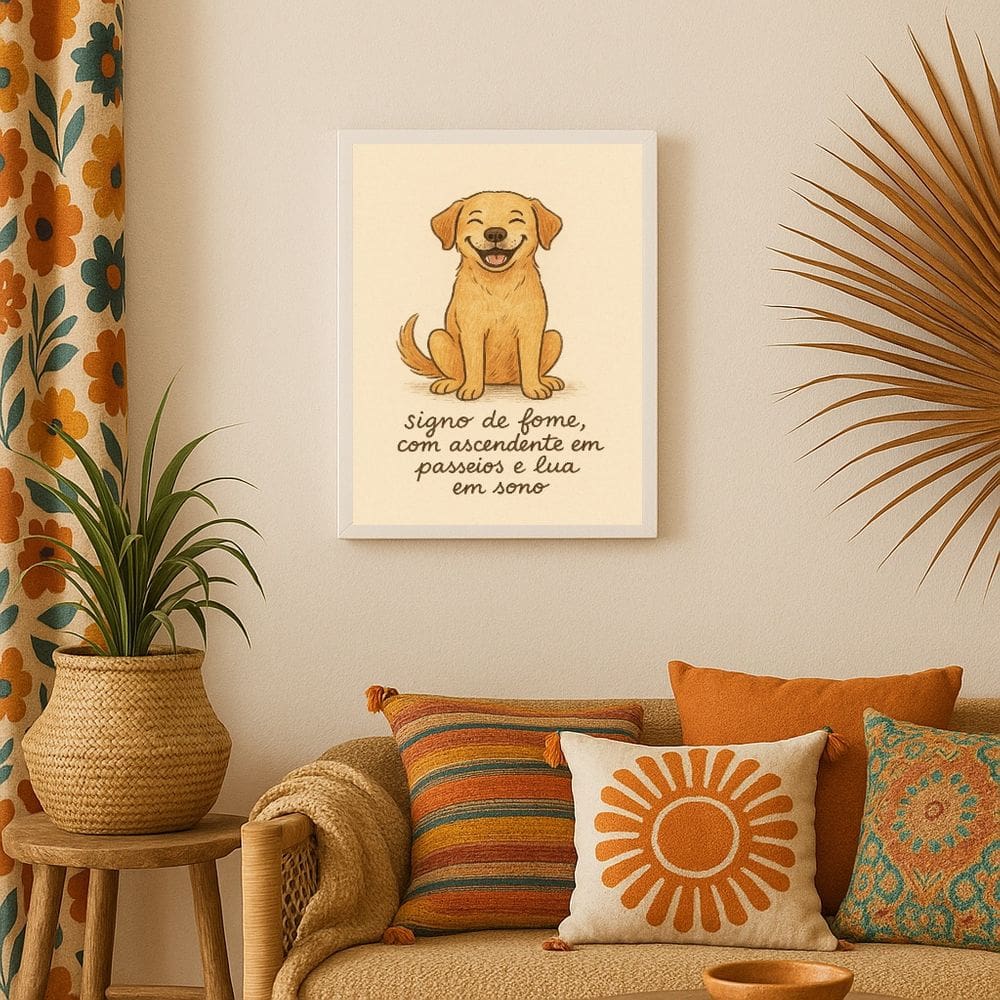 Quadro Cachorro Caramelo Signo Humor 24x18cm