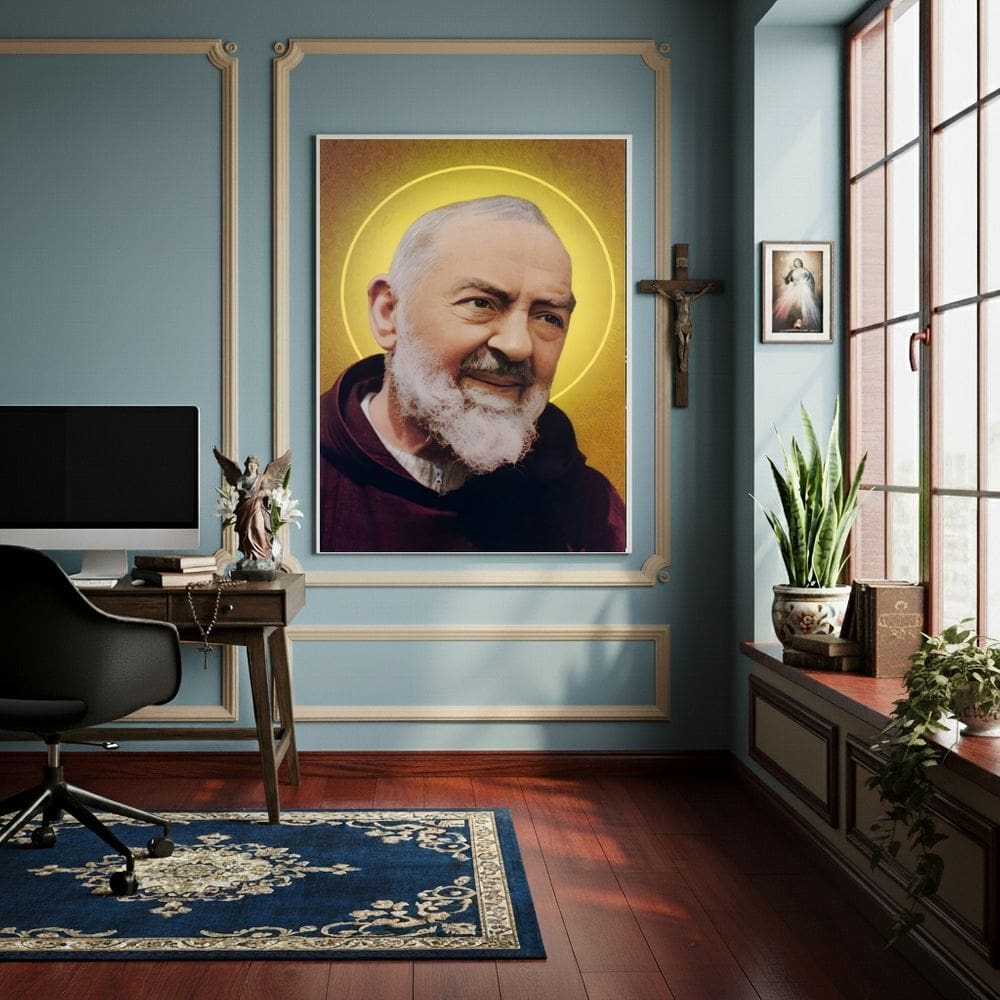 Quadro Decorativo São Padre Pio de Pietrelcina - 70x50cm