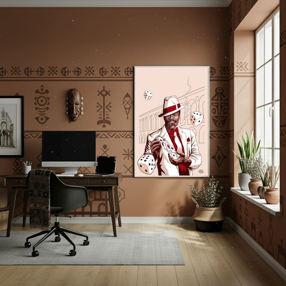 Quadro Decorativo Zé Pilintra no Jogo da Sorte - 70x50cm