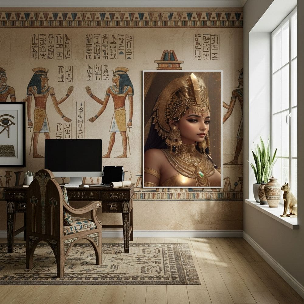 Quadro Mulher da Alta Sociedade do Antigo Egito- 70x50cm