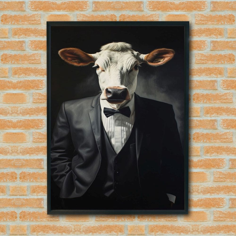 Quadro Decorativo Boi Elegante  - 70x50cm