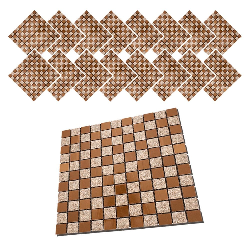 Pastilha De Vidro Autocolante Kit 16 Uni Parede Cozinha Box Banheiro Sala Decorativa Facil Aplicacao Moderna Requintada