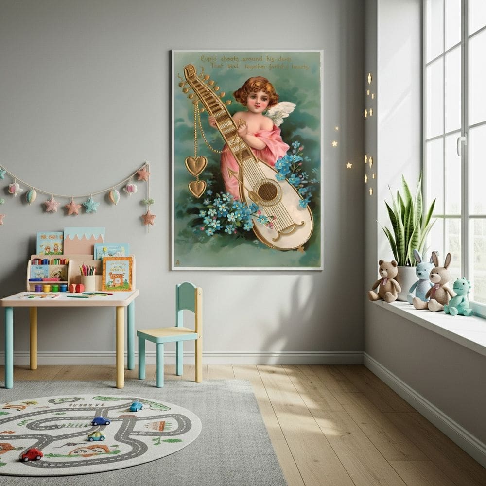 Quadro Decorativo O Anjo Cupido - 70x50cm