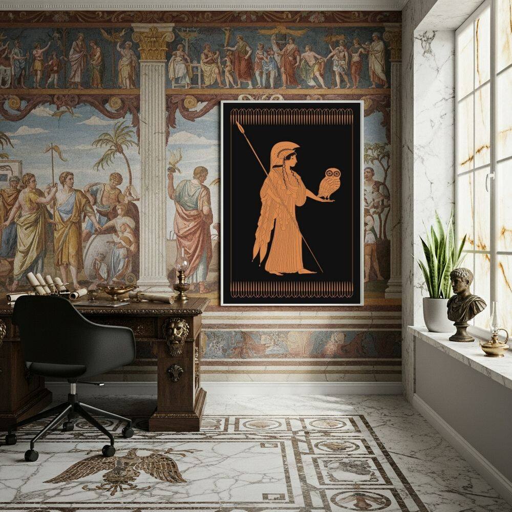 Quadro Atena Deusa Grega da Sabedoria E Artes - 70x50cm