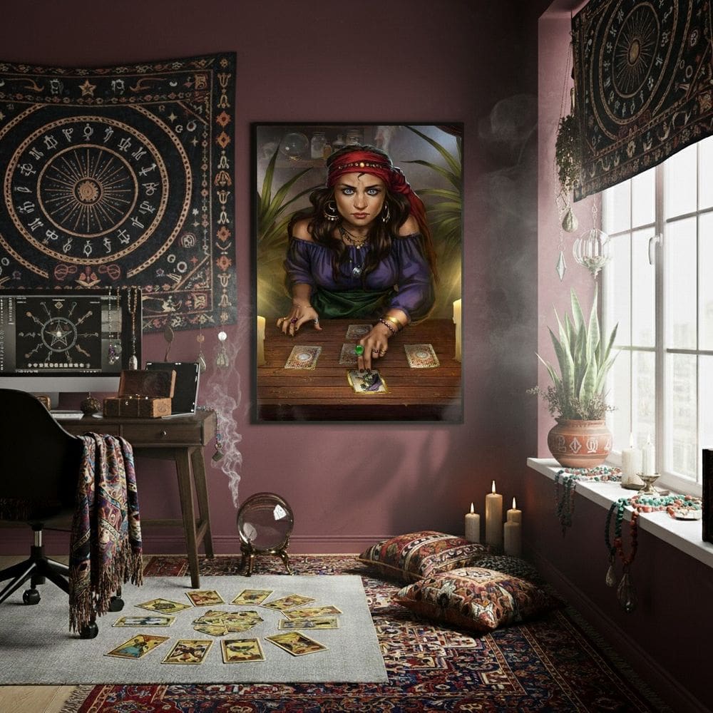 Quadro Decorativo Cartomancia Cigana  - 70x50cm