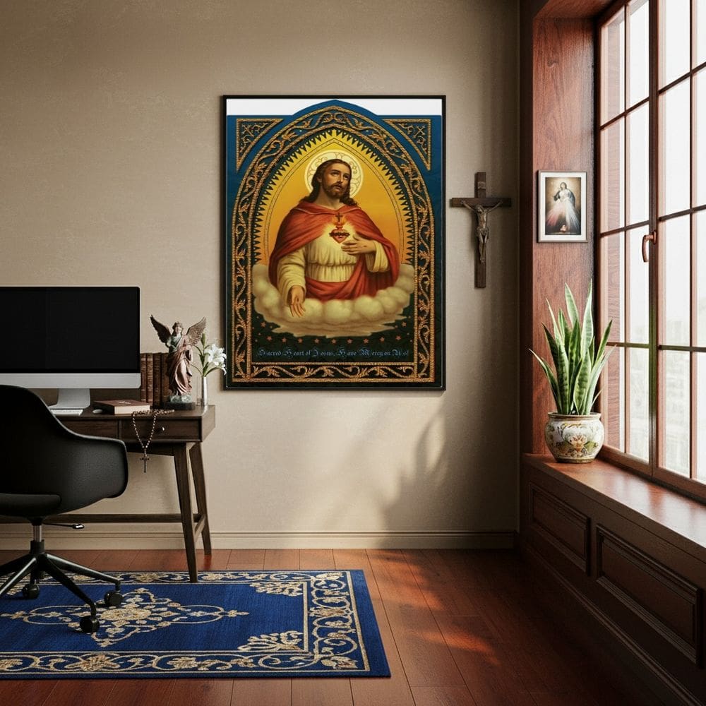 Quadro Sacro Coração de Jesus  - 70x50cm