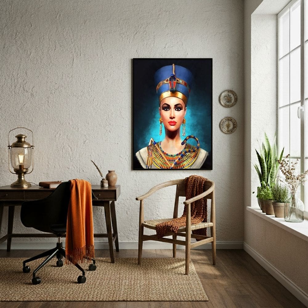 Quadro Decorativo Nefertiti Mulher Egípcia - 70x50cm