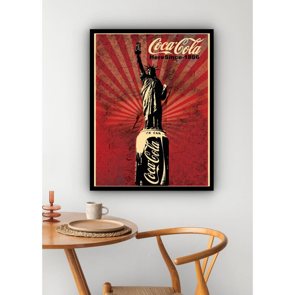 Quadro Decorativo Coca-Cola Estátua Da Liberdade  - 70x50cm