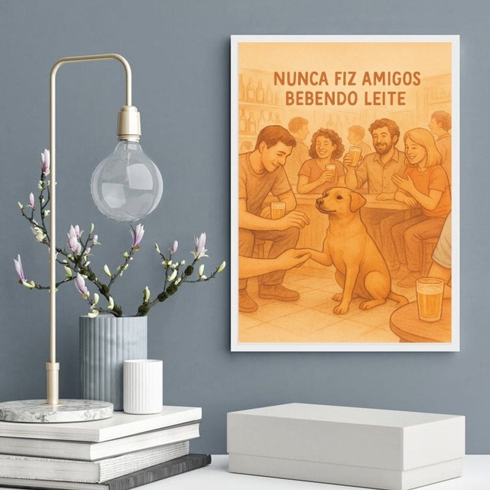 Quadro Decorativo Cachorro Caramelo No Boteco 24x18cm