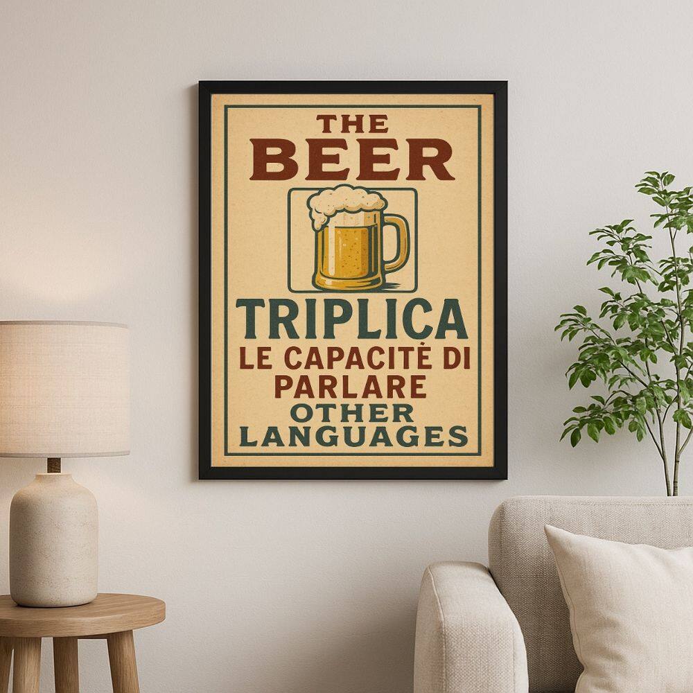 Quadro Decorativo Engraçado Cerveja 45x34cm