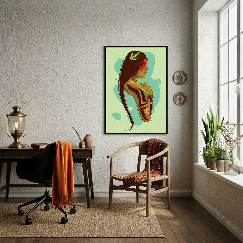 Quadro Decorativo Cabocla Jupira  - 70x50cm