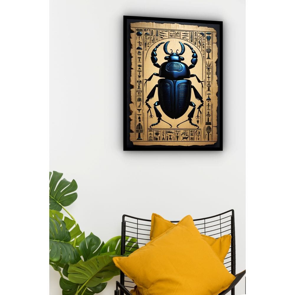 Quadro Decorativo Arte Egípcia Escaravelho - 70x50cm