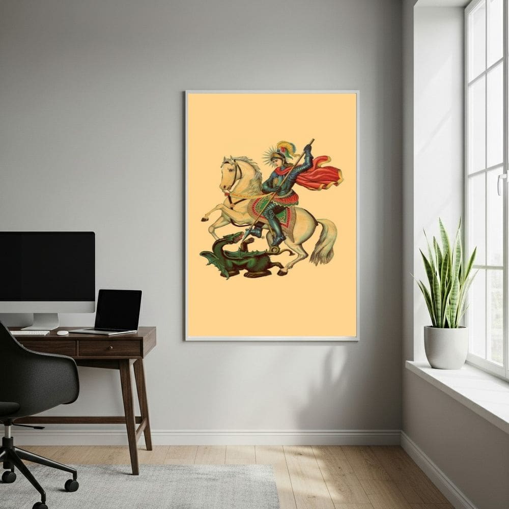 Quadro Decorativo Sacro Santo São Jorge  - 70x50cm