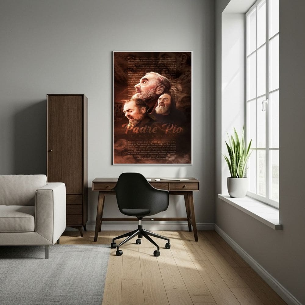 Quadro Decorativo Padre Pio  - 70x50cm