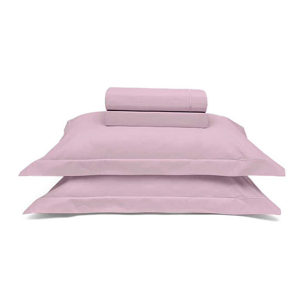 Jogo de Lençol Cama Queen 4 peças 230 Fios Reffinata Color Cor Rosa Chic