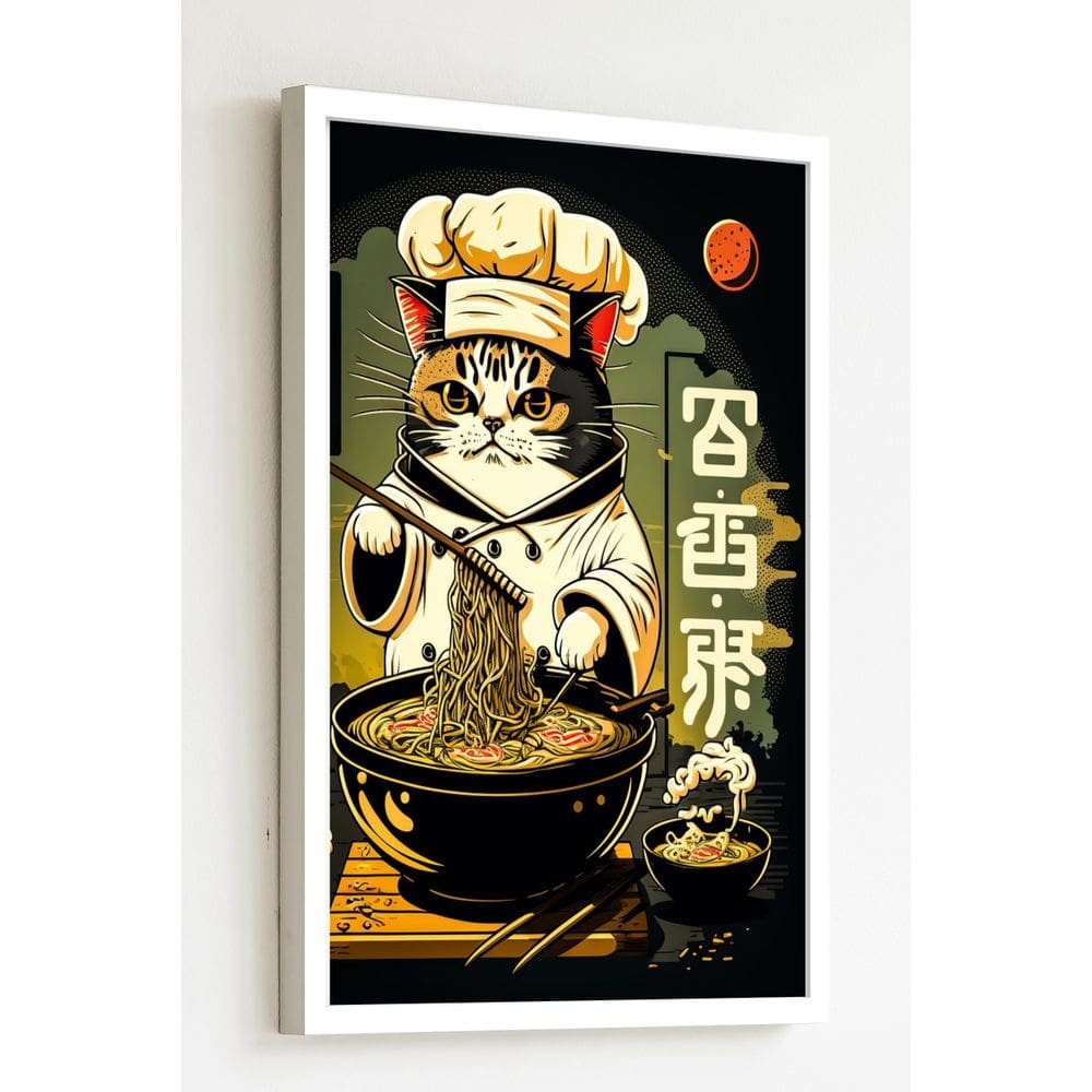 Quadro Decorativo Oriental Gato Sushiman  - 70x50cm