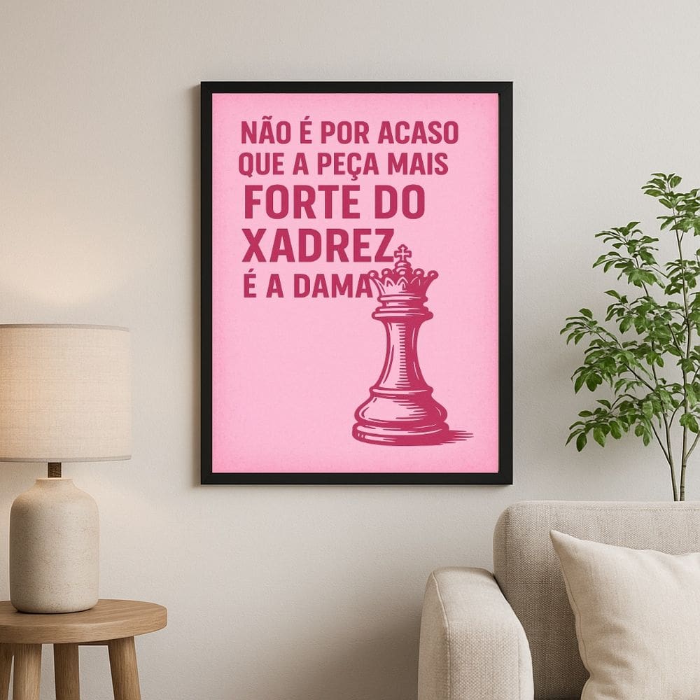 Quadro Decorativo Mulheres Fortes - Xadrez 45x34cm