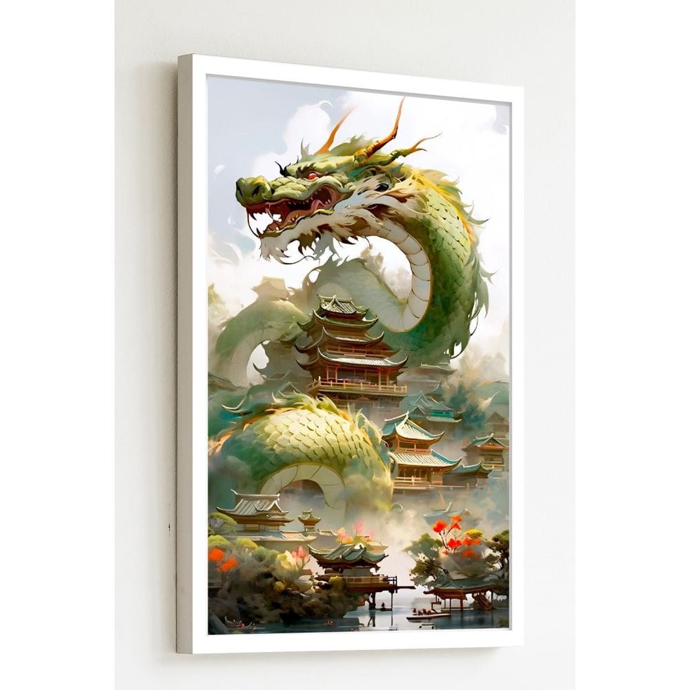 Quadro Decorativo Oriental Dragão Chinês  - 70x50cm