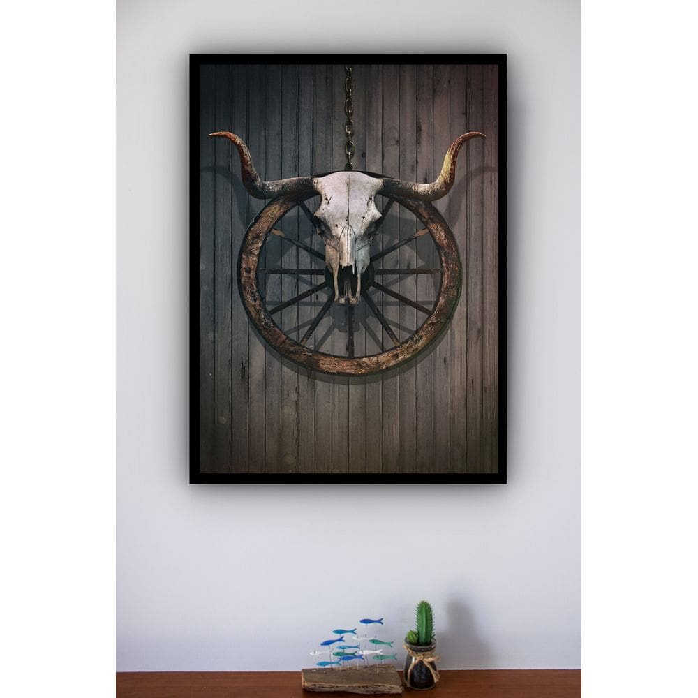 Quadro Decorativo Cabeça de Boi  - 70x50cm