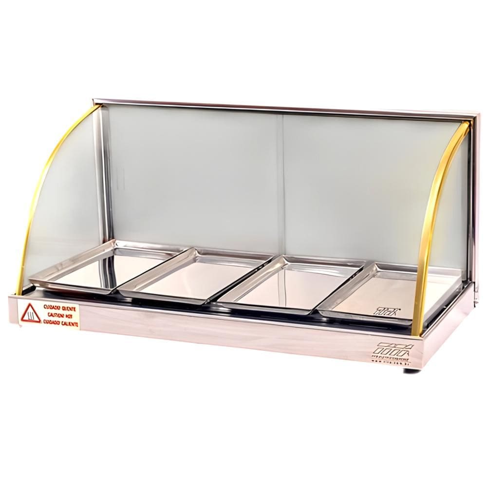 Estufa 4 Bandejas Vidro Curvo W Filete Dourado Basica 127V - Tita