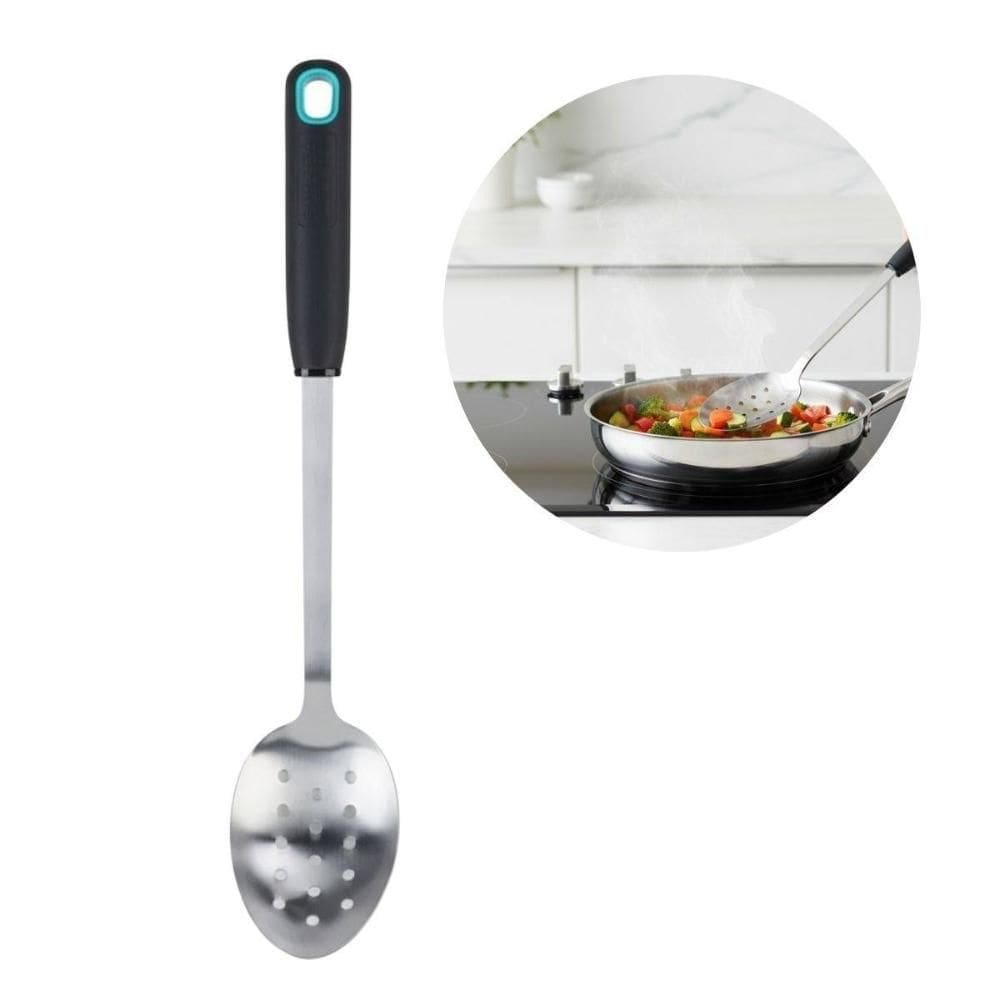Colher Perfurada Multiuso em Inox Silicone Cozinha Utensílio