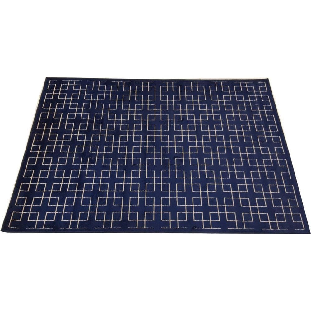 Tapete Belga Illusion 02 Azul 2X3M Geometrico Alto Relevo