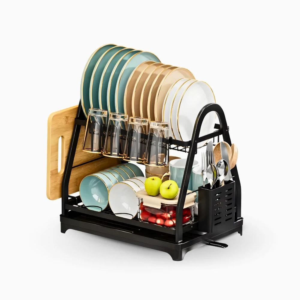 Escorredor e Organizador De Louças Inox Preto.
