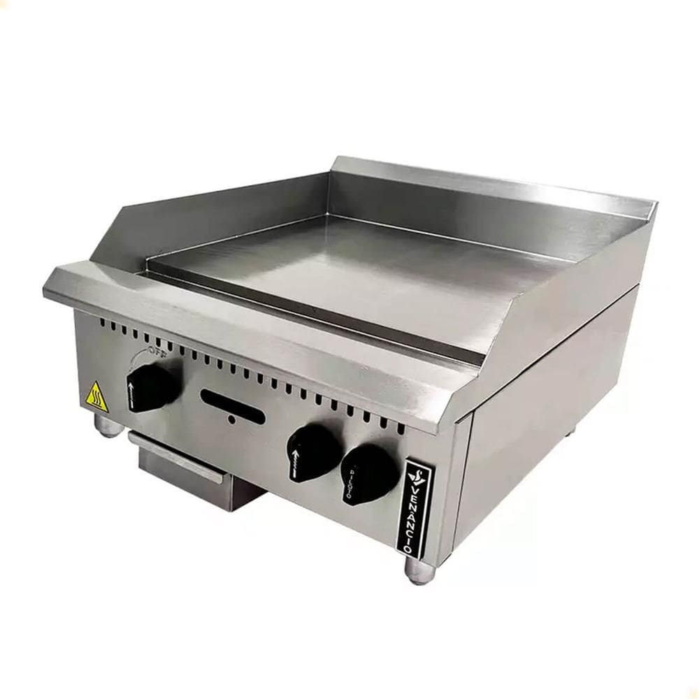 Chapa a Gás Industrial de Mesa Venâncio Inox Manual 60cm Prime 8mm Profissional PCM060G-MEA 21437