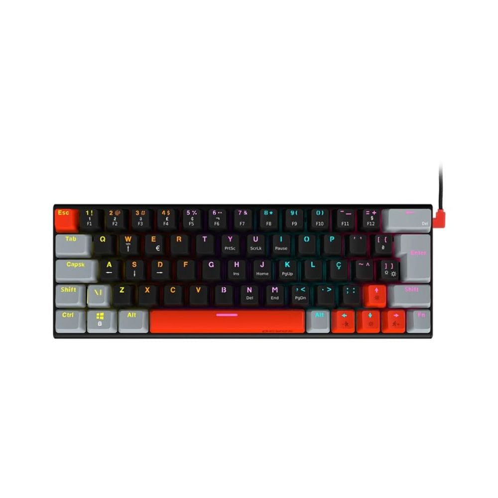 Teclado Mecânico 60% Pcyes Kuromori Black Vulcan Switch Blue