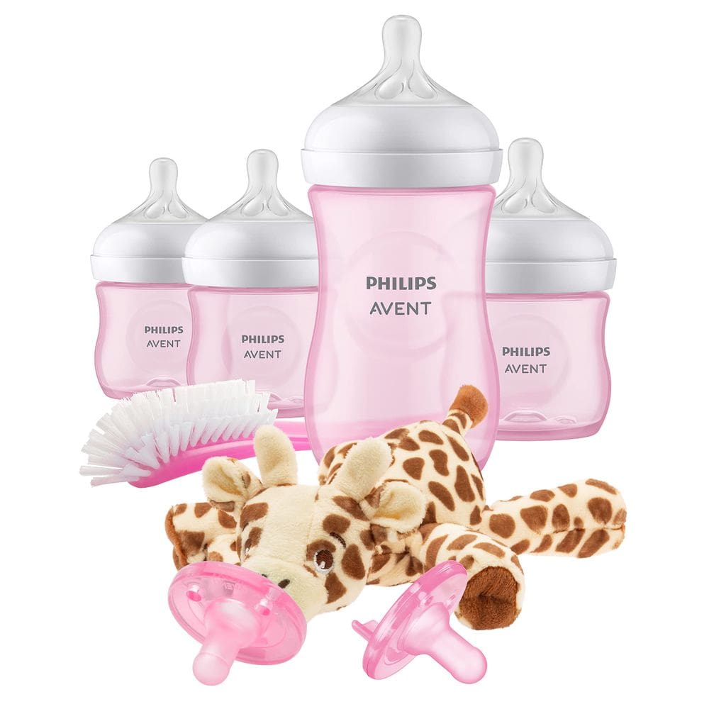Conjunto de mamadeiras AVENT Natural Response Pink com Snuggle