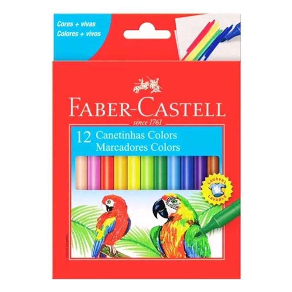 Canetinha Hidrográfica Colors 150112 12 Cores - Faber Castell