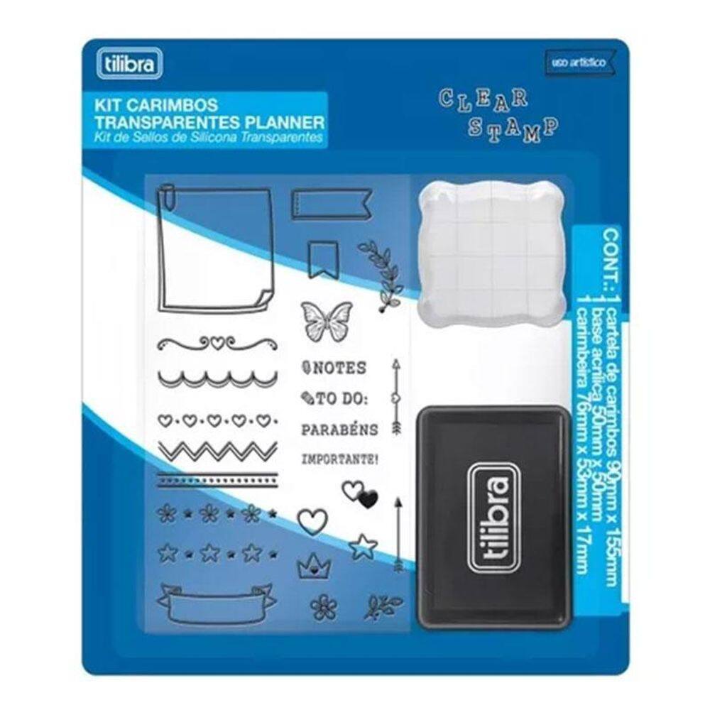 Kit Carimbos Planner Transparente New - Tilibra
