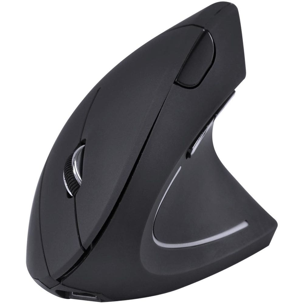 Mouse Sem Fio Recarregável 2.4 Ghz Vertical Ergonômico Ortopédico Power Fit 1600 Dpi Preto Usb - Pm300 - Vinik