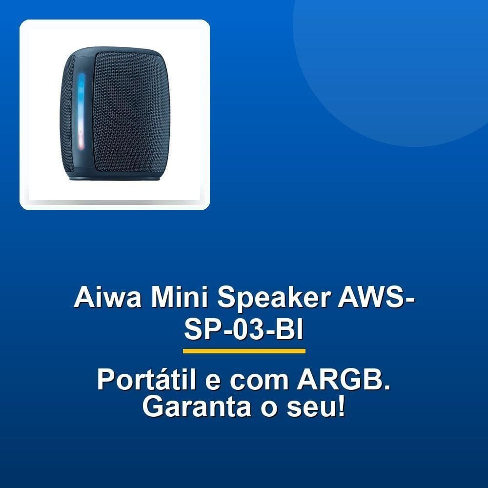 Caixa De Som Aiwa Mini Speaker Aws-sp-03-bl | Casas Bahia