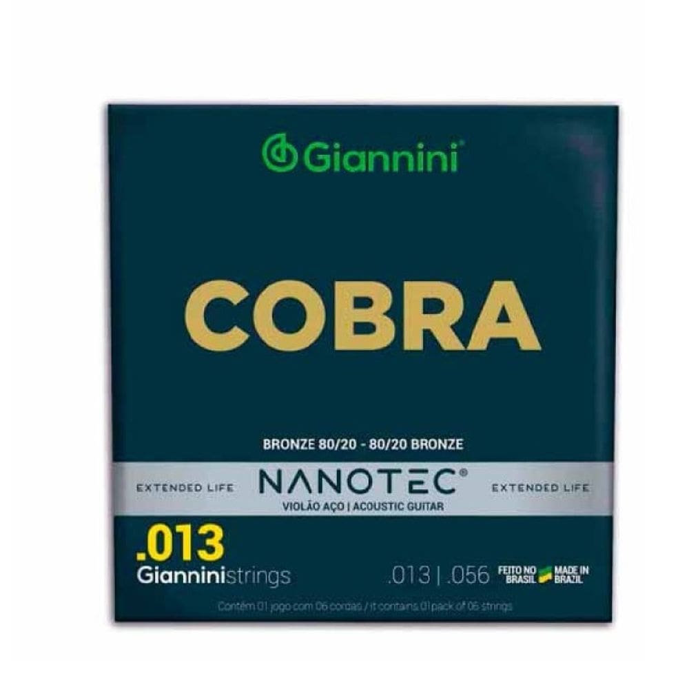 Encordoamento Para Violão 6 Cordas Nanotec Cobra Giannini (.013 - .056)