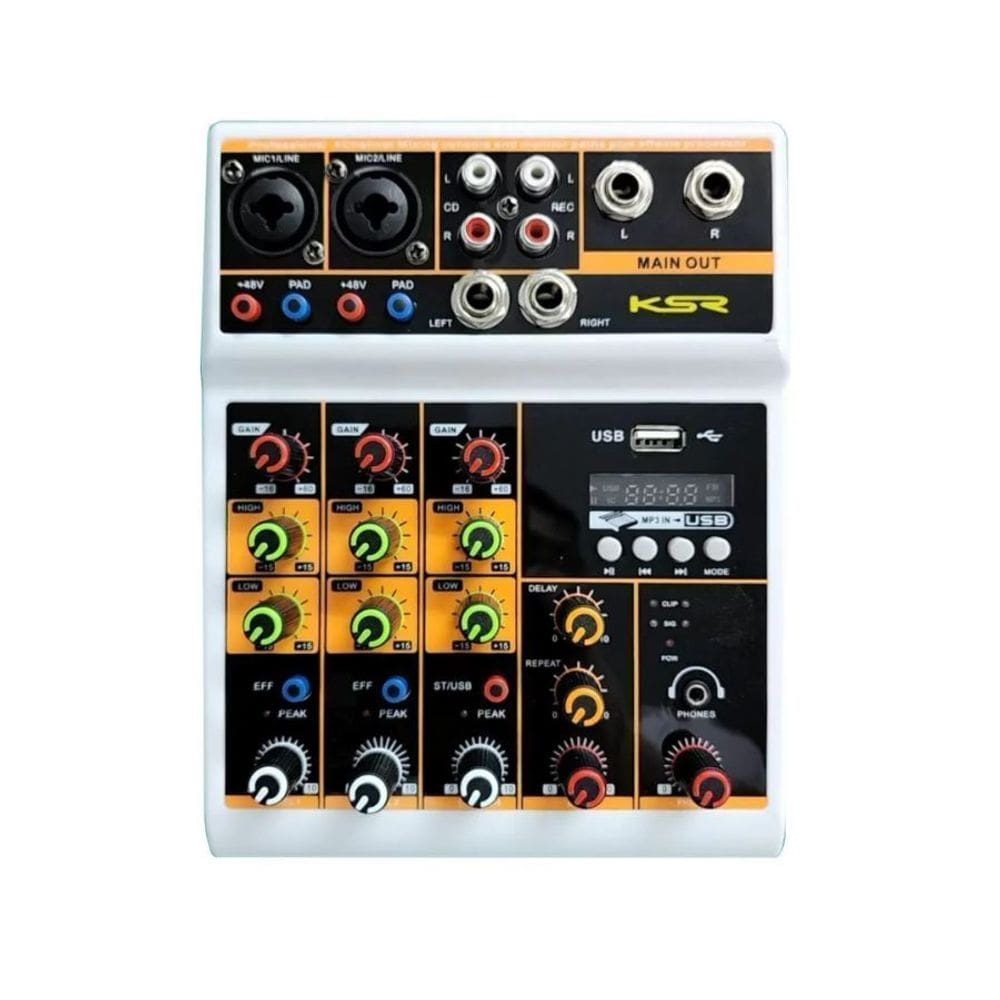 Mesa De Som KSR 4 Canais USB Bluetooth KTL4